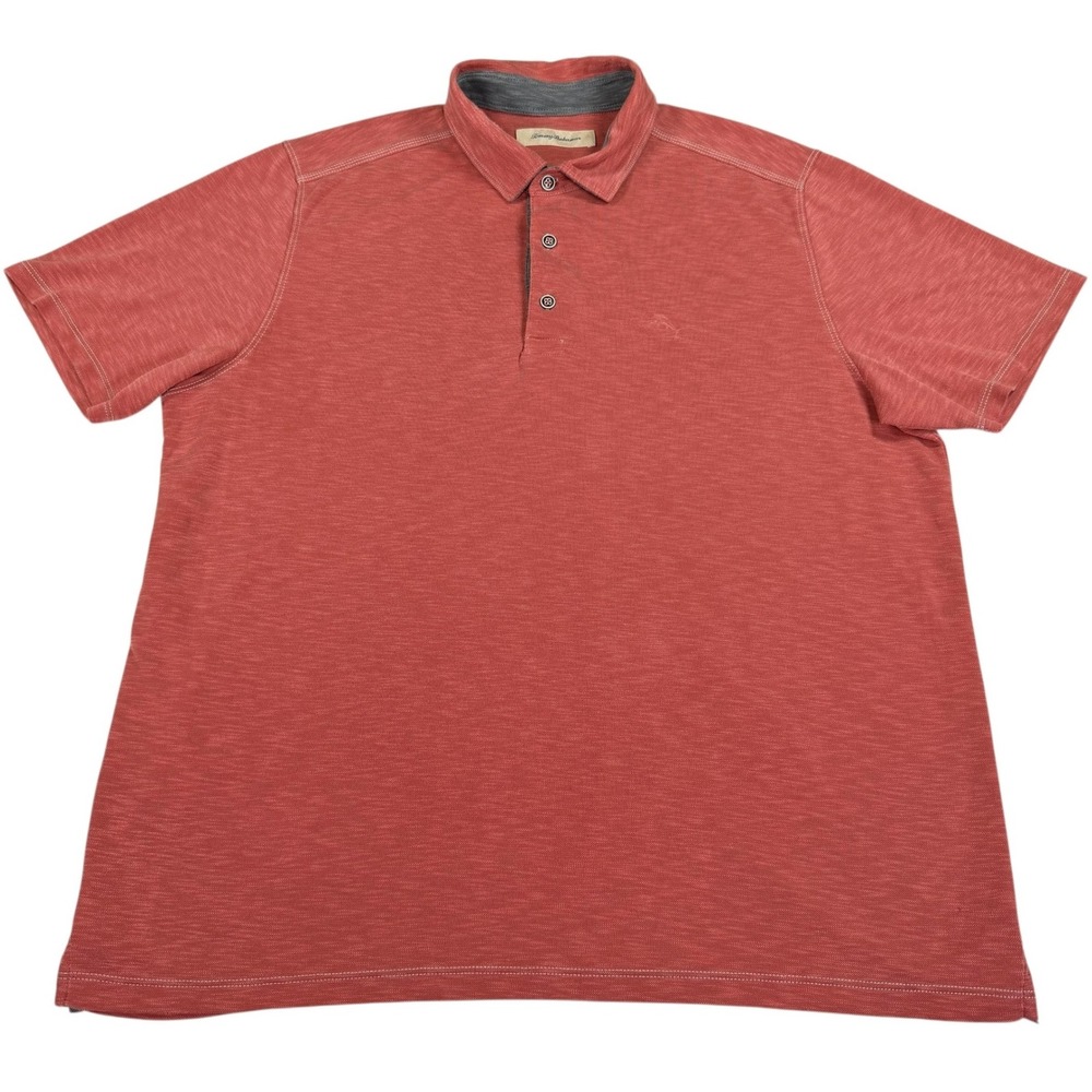 Tommy Bahama Polo Shirt Mens XL Red Excellent Tencel Modal Blend‎ Short Sleeve - Picture 2 of 10
